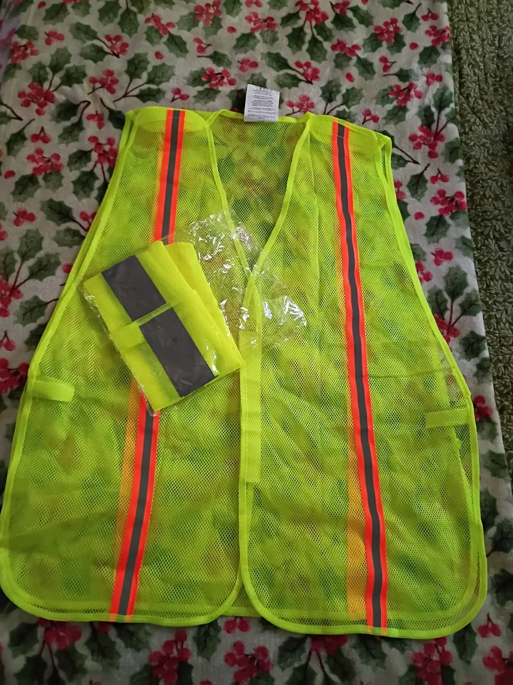 High-Visibility Safety Vest - Neon Yellow with Orange Reflective Stripes